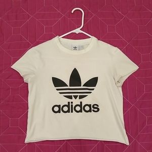 White Adidas tee